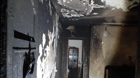 Dos intoxicados por el humo de un incendio de una vivienda de Tudela