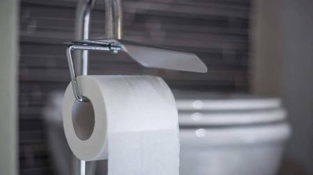 Un rollo de papel higiénico.