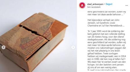 Fotografía caja de cerilla mensaje II Guerra Mundial