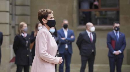 El presidente del Gobierno, Pedro Sánchez, acudió a Pamplona este viernes 13 de noviembre para reunirse con María Chivite y presentar el plan 'España Puede'.