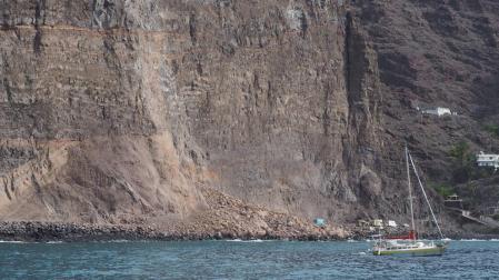 Imagen de la zona de Argaga, en La Gomera, donde se produjo un desprendimiento en su acantilado de grandes dimensiones.