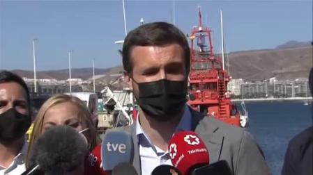 Vídeo: Pablo Casado exige “repatriaciones inmediatas” para los migrantes de Arguineguín