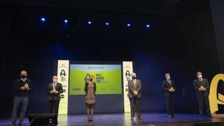 El arguedano Juan Miguel Floristán, ex director general de Florette Ibérica; y las empresas Tutti Pasta (Esquíroz), Gelagri (Milagro), y  Embutidos Goikoa (Sangüesa) recibieron los Premios Alimenta Navarra 2020, en un acto que se celebró en el Teatro Gaztambide de Tudela.
