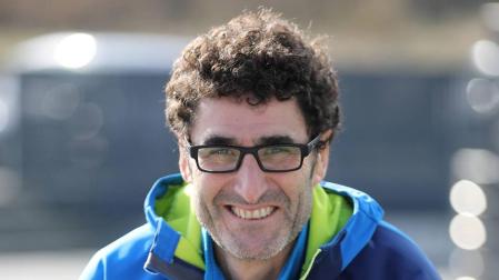 El preparador físico David Domínguez, esta semana en los aledaños del Navarra Arena.