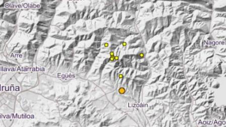 Tres pequeños temblores sacudieron la zona de Lizoáin este viernes por la tarde