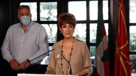 Bakartxo Ruiz y Asiron, durante el mensaje por el Día de Navarra.