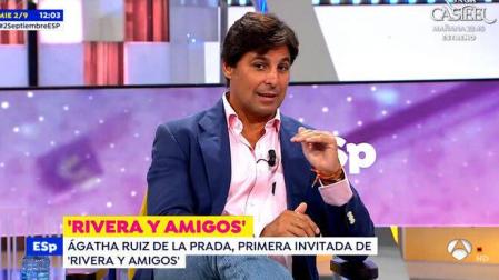 El torero Fran Rivera, durante su estreno como entrevistador en 'Espejo Público'