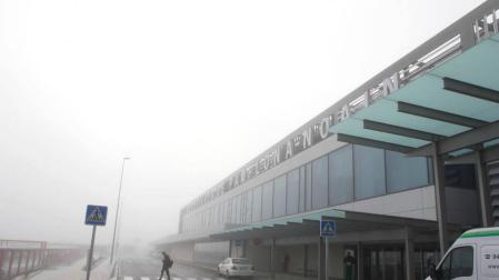 Niebla en el aeropuerto de Noáin.