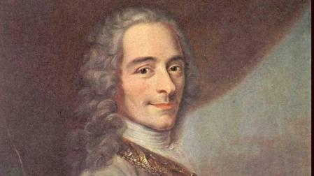 Imagen de Voltaire en un retrato de la época