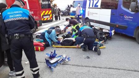 Herido grave un motorista en Pamplona