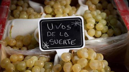 Uvas en un mercado de Madrid.