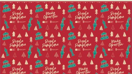 Papel de envolver de la campaña 'Estas Navidades regala Pamplona'