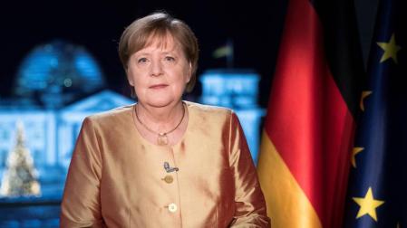 La canciller de Alemania, Angela Merkel, en su tradicional discurso de Año Nuevo