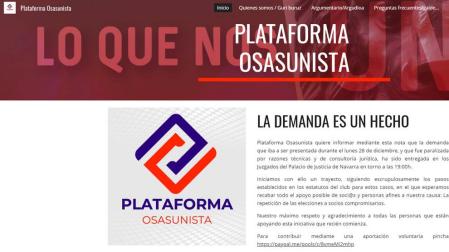 Página web de Plataforma Osasunista