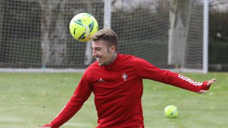 Brandon, en un entrenamiento en Tajonar.