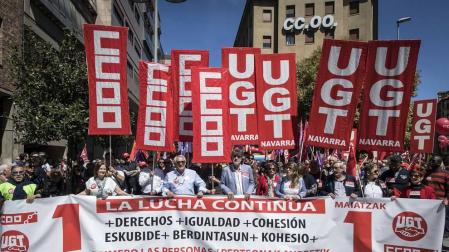 UGT y CC OO de Navarra reivindican "más derechos" para las personas e igualdad