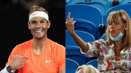 Rafa Nadal recibe la 'peineta' de una espectadora en el Abierto de Australia
