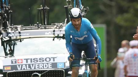 Alejandro Valverde, durante la última contrarreloj del Tour de Francia 2020