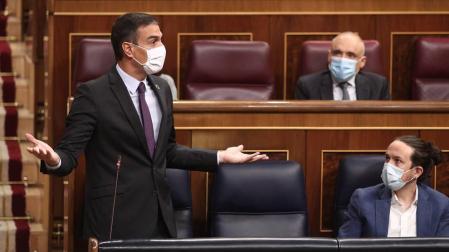 Pedro Sánchez, en la sesión de control en el Congreso.