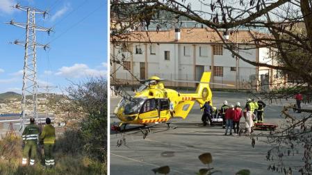 Un menor sufre quemaduras graves con un cable de alta tensión en Estella
