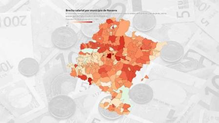 La brecha salarial por municipios en Navarra