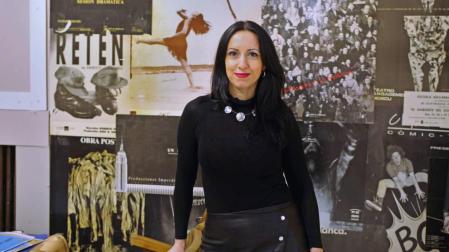 La cantante pamplonesa Marian Ruiz 'Bandada' en la Escuela Navarra de Teatro.