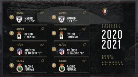 El filial del Real Madrid, primer rival para Osasuna Femenino