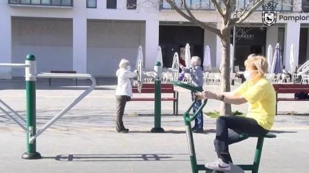 Pamplona renueva 6 circuitos de gimnasia al aire libre con nuevos aparatos