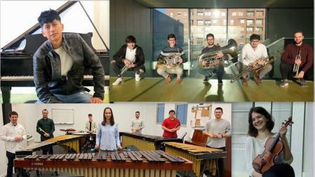 Foto de familia del quinto concierto del ciclo 'Jóvenes Intérpretes' del Conservatorio Superior.