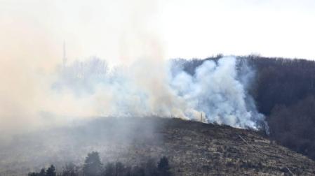 Incendio forestal en Aribe en un monte cercano al casco urbano