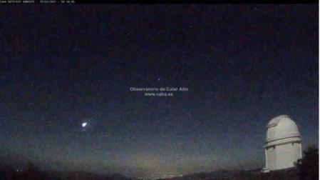 Detectan una bola de fuego sobrevolando el este de España a 150.000 km/hora