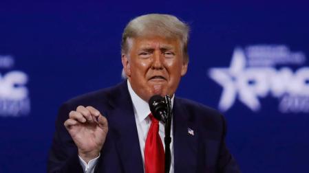 Donald Trump, en la clausura de la Conferencia de Acción Política Conservadora, en Orlando (Florida).