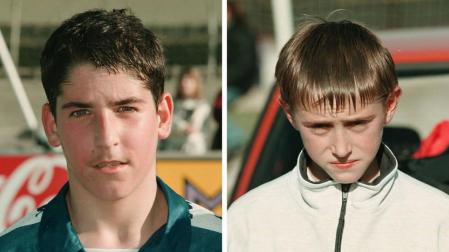 Raúl García y Nacho Monreal, en 1999.