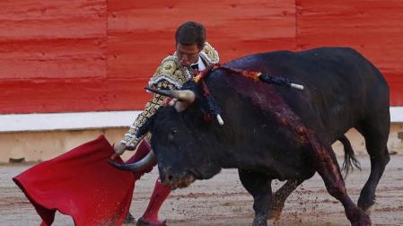 'Desgarbado', el toro de la feria, le abre a El Juli la puerta del encierro