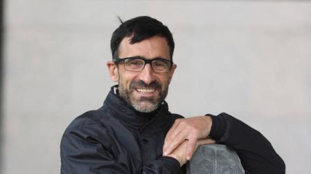 Jesús Ángel García Bragado, este sábado en entrada del hotel Iruña Park, donde se aloja.