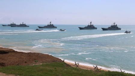Maniobras militares del ejército ruso en Crimea.