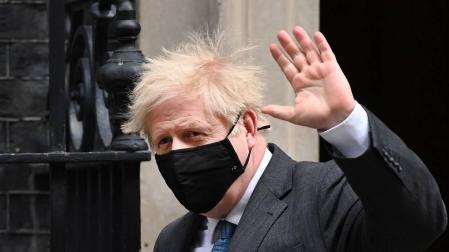 Boris Johnson, en la puerta de Downing Street.