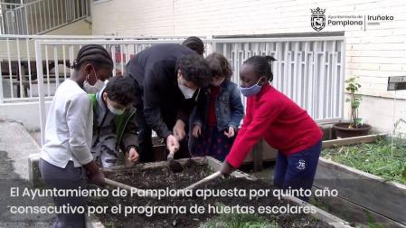 Las huertas escolares seguirán el próximo cursos en los colegios de Pamplona