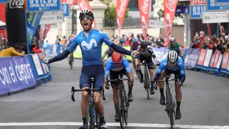 Carretero (Movistar) le arrebata el triunfo a Nairo Quintana en la etapa reina de la Vuelta a Asturias