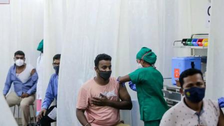 Vacunación en La India.