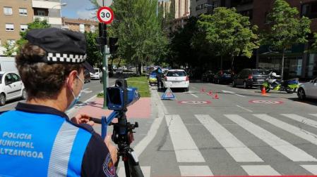 La Policía Municipal inicia una campaña de control de velocidad en Pamplona