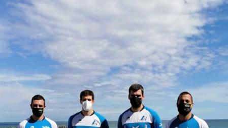 Agirre, Zabaleta, Ezkurdia y Bengoetxea, en la presentación del Campeonato Manomanista 2021