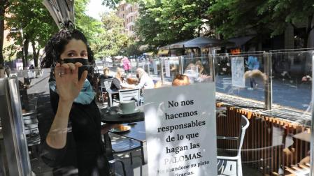 Las palomas roban el pintxo en Pamplona