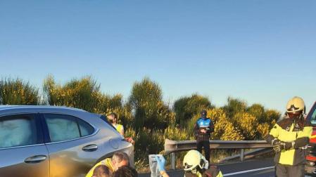 Trasladado al CHN tras salirse de la AP-15, en Cizur