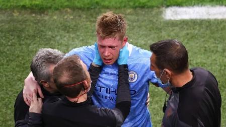 De Bruyne sufre una fractura de órbita y de nariz tras el choque en la Champions.