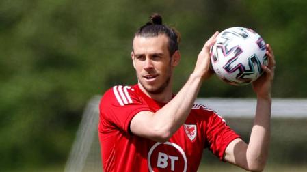 Gareth Bale, en un entrenamiento con la Selección de Gales.