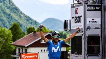 Alejandro Valverde corona el gran trabajo del Movistar y gana la sexta etapa del Dauphiné