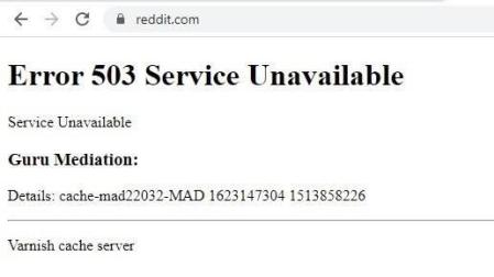 Mensaje de error que aparecía en las páginas web que se han caído como consecuencia del fallo en la red de Fastly.