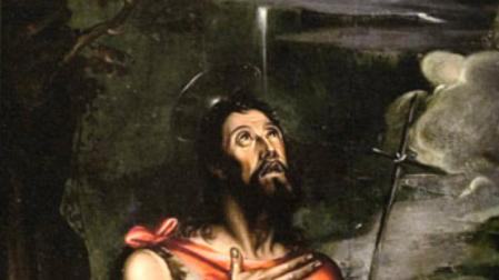 Tabla de San Juan Bautista en el retablo mayor del monasterio de Fitero, por Rolan Mois, 1590.