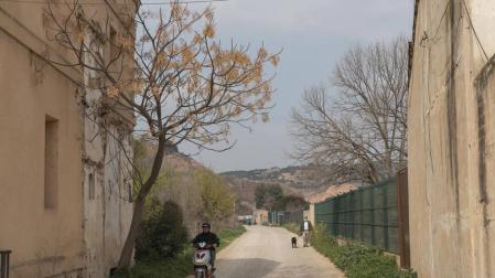 Camino sin asfaltar junto a la acequia del Molinar en Tudela.